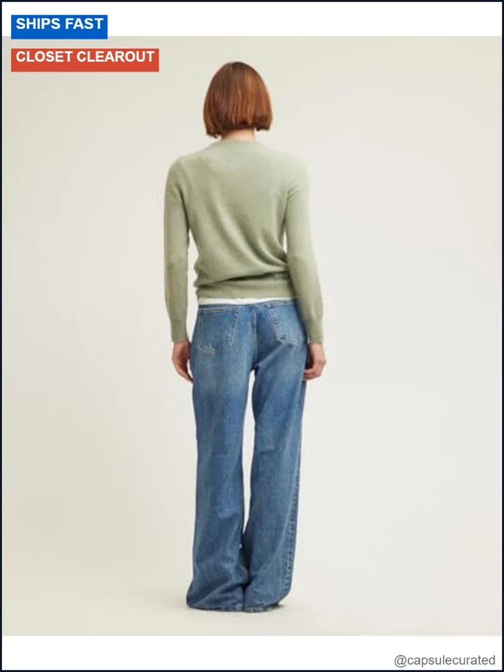 100% Cashmere Crewneck Pullover Sweater - Lightweight Summer Layer